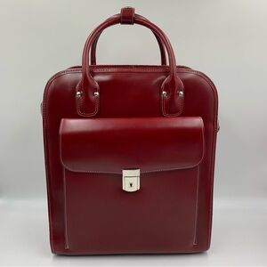 McKlein USA Elegant Red Leather Handbag